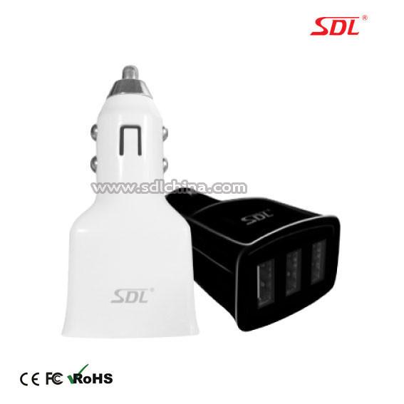 Cheap SDL Car Charger Universal Car Adapter 3*USB Charger for Cigarette Lighter C23 for sale