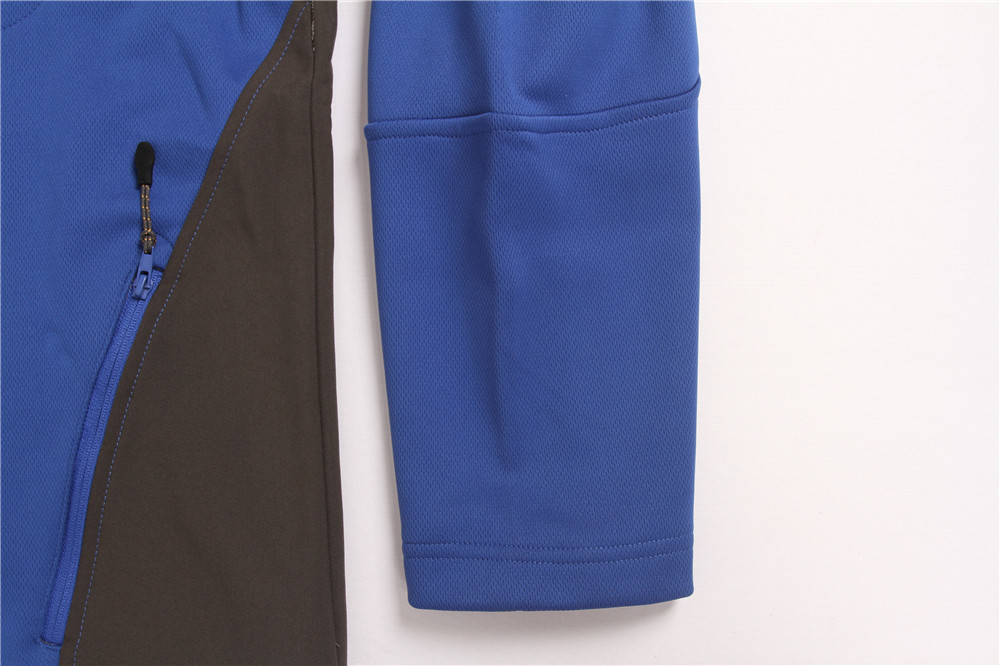 Navy Color Mens Womens 100% Polyester Hooded Softshell Jacket