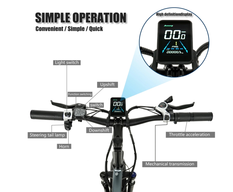 18Ah Lithium Battery Electric Hybrid Bike 750W 20 Inch Fat Tire Mountain Ebike For Adult