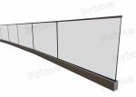 Balcony Stainless Steel Glass Railing Post Aluminum U Channel 900-1200mm Height