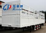 3 Axle 60 Ton Truck Open Cargo Flatbed Stake Fence Semi Trailer with JOST 2"