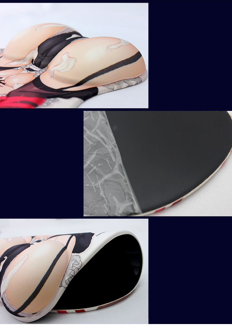 No Fade Anime Girl custom 3D Mouse Pad With Wrist Rest Art Printed