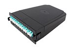 150 3 Black MPO Patch Panel 12 Ports Fiber Optic ODF 1U Rack Mount
