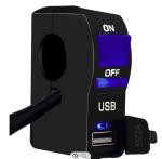 Handlebar Motorcycle Charging Port With Lamp 5V 2A USB Charger