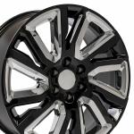 Ct2078 22x9 Gmc Replica Wheels Satin Black Gloss Black Insert Rim Chevy 22"