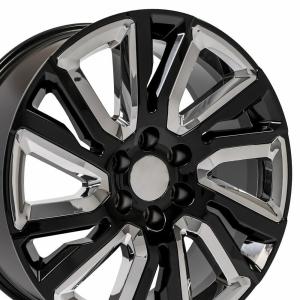 Quality Ct2078 22x9 Gmc Replica Wheels Satin Black Gloss Black Insert Rim Chevy 22&quot; wholesale