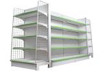 Metal Supermarket Gondola Shelving , Heavy Duty Commercial Display Racks