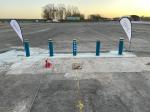 450mm Depth Blue M30 Telescopic Security Post Residential Driveway Bollards
