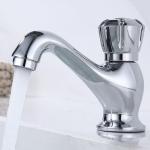 Brass Stylish Bathroom Single Cold Water Basin Taps in Chrome