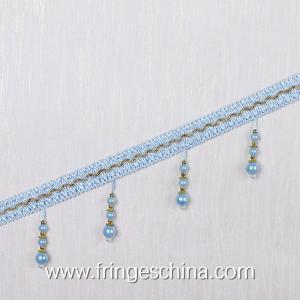 Quality Handmade fashionable chain beads lace tassels fringes for curtain/sofa/pillow decoration wholesale