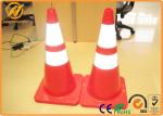 Reflective Orange PVC Traffic Safety Cones Impact Resistant 45cm / 70cm / 90cm