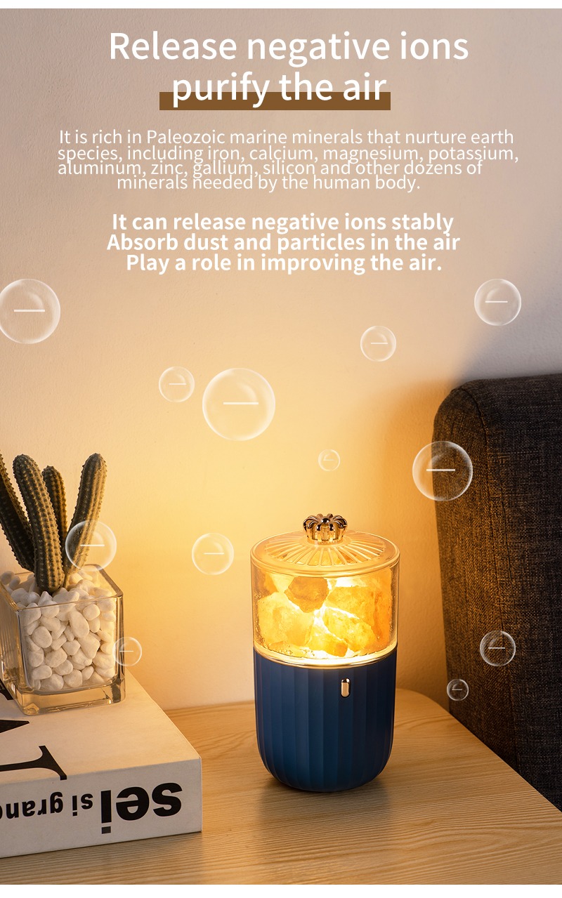 Newest Nature Crystal Salt Rock Aromatherapy Lamp 7 Color Atmosphere Night Light For Bedroom Office Car Air Purify