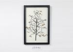 Metal Gold Leaves Black Rectangle Wooden Frame Wall Art Decoration For Home