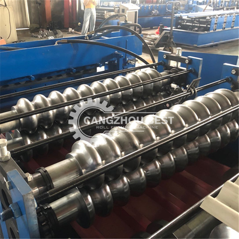 0.3mm Corrugated 5KW Chain Driven Roof Tile Roll Forming Machine
