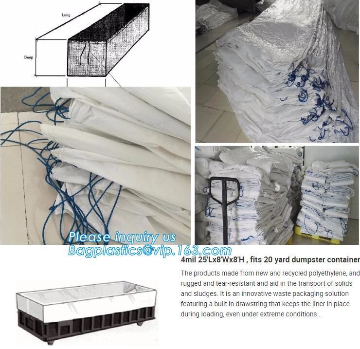 12Mill Open Top Dumpster Drawstring Container Liners,12Mil Reusable Open Top Drawstring Dumpster Container Liner, BAGEAS
