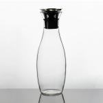 46 Oz Hand Blown Glass Water Pitcher Heat Resistant 1300ml With Drip Free Lid