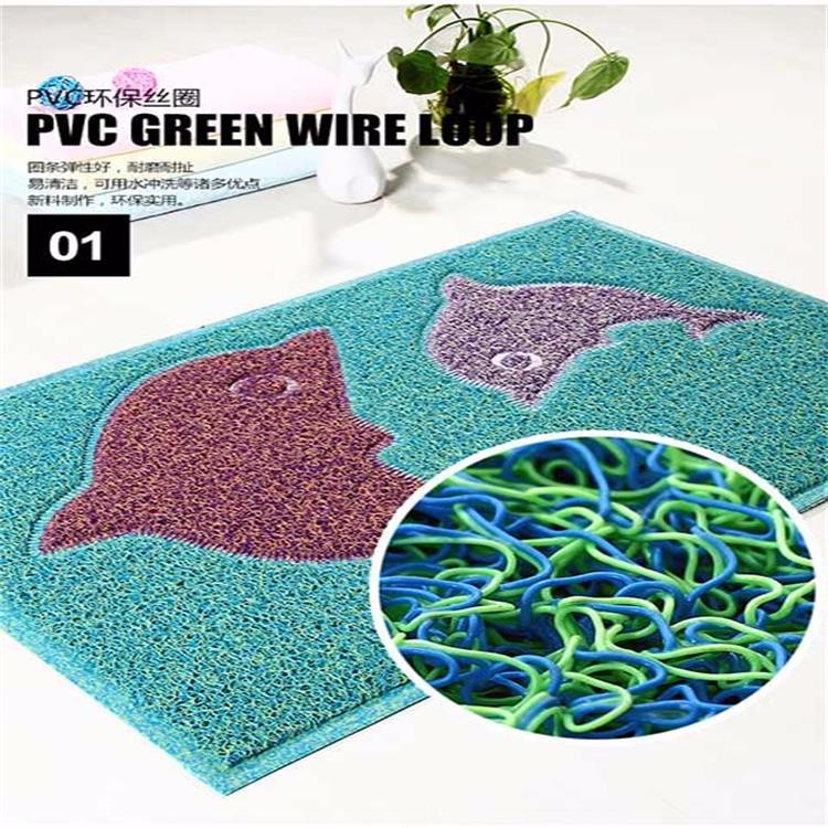 Solid Color Coir Fiber Matting Double Hearts Design Seamed Pattern