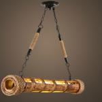 Loft Bamboo Led Chandelier Cafe Lamp Retro Industrial Led Warm White Led Tube