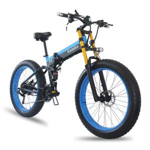 Quality 48V Fat Tire Folding Electric Bike , 30-50km/H Folding Electric Fat Bike wholesale
