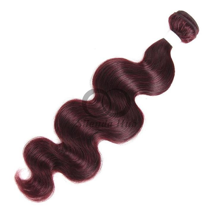 #99J Dark Wine Body Wave Remy Human Hair Bundles Sew In Weave Bundles Brazilian Bundle Deals