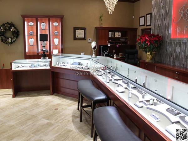 Cheap Wonderful jewellery shop interior design jewelry display showcase MDF jewelry showcase for sale