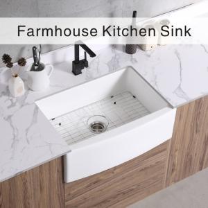 Quality Apron Front White Ceramic Farmhouse Kitchen Sink 30 Inch Single Bowl wholesale