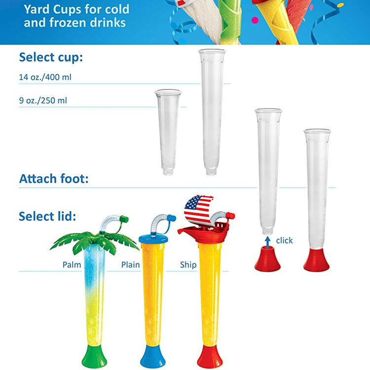 Food Grade Alien Yard Cups Shatterproof Plastic Yard Glass Dishwasher Safe