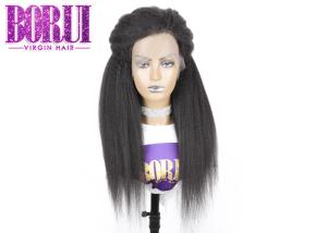 Quality Malaysian Preplucked Kinky Straight Lace Frontal , Virgin Long Lace Front Wigs Human Hair wholesale