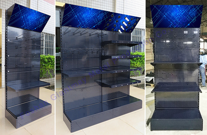 Power Tool Hardware Shop Pegboard Floor Rack Free Standing Display Stand Metal