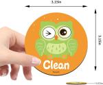 OEM Animal Owl magnetic Clean Dirty Flip Sign Dishwasher Sticker Clean Dirty