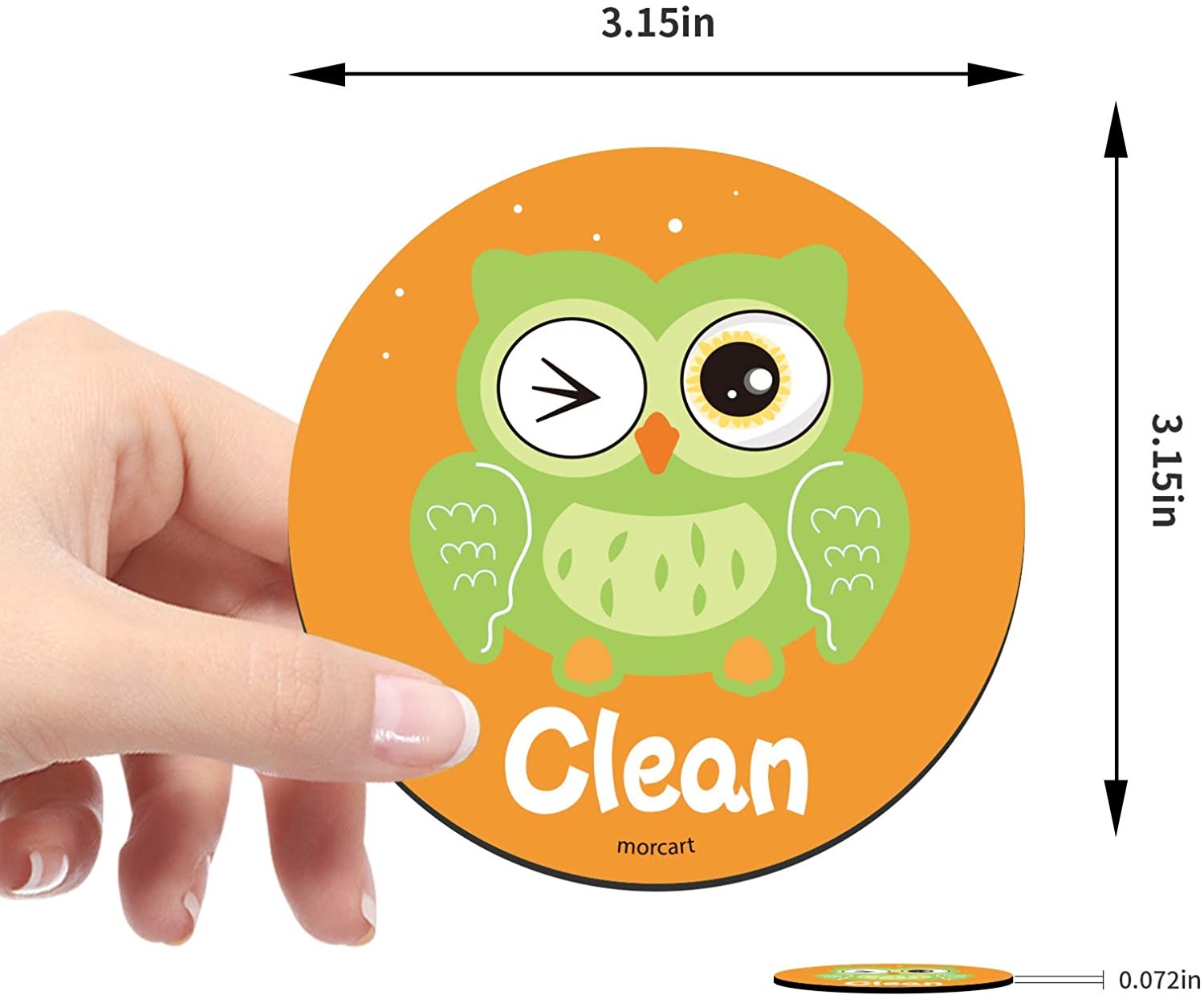 OEM Animal Owl magnetic Clean Dirty Flip Sign Dishwasher Sticker Clean Dirty