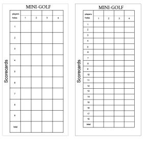 Quality golf scorer , golf scorers , scorecards with sheet , paper scorecards wholesale