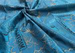 240cm Polyester Warp Knitted Fabric Blue Waterproof Gold Powder Printed