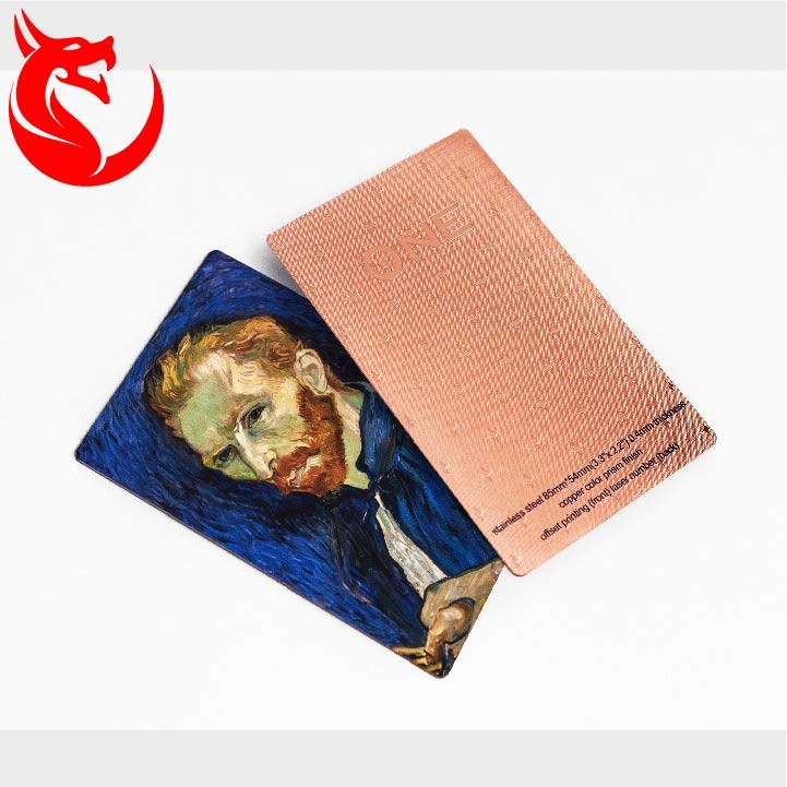 Top grade different background design rose gold steel metal card
