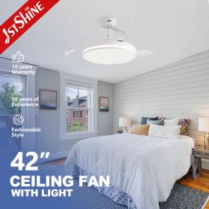 Quality White Ceiling Fan With Light 3 Pc Blades Dimmable Led Light Dc Motor wholesale