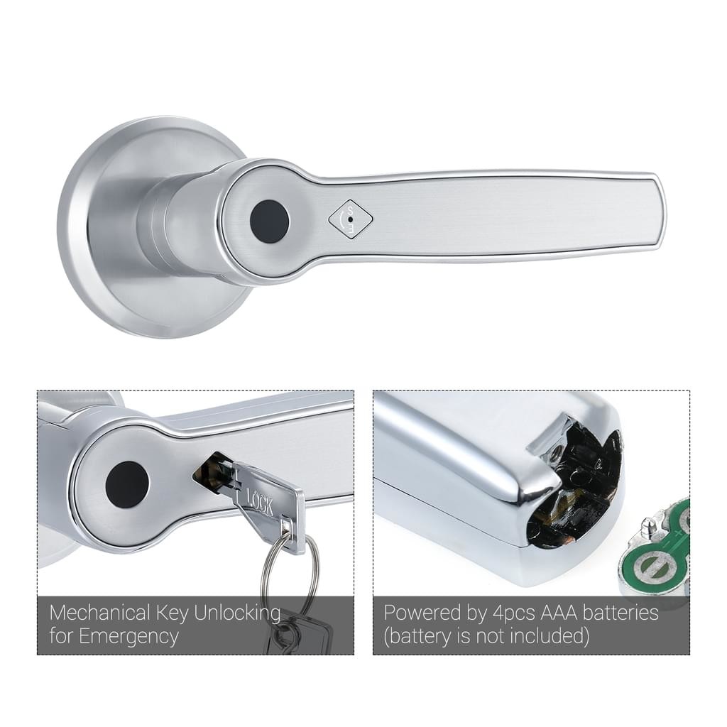 Home Smart Pin Key Keyless Finger Print Smart Handle Door Locks