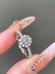 Sunflower Lab Grown Diamond Rings Gift Proposal Engagement Wedding Rings