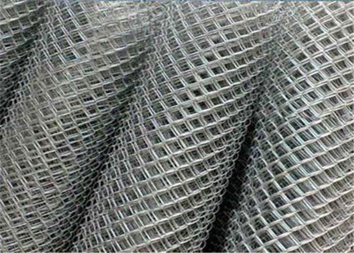 Silver Chain Link Fence Fabric 50x50mm Weave Hot Galvanized Steel Wire For Engineering