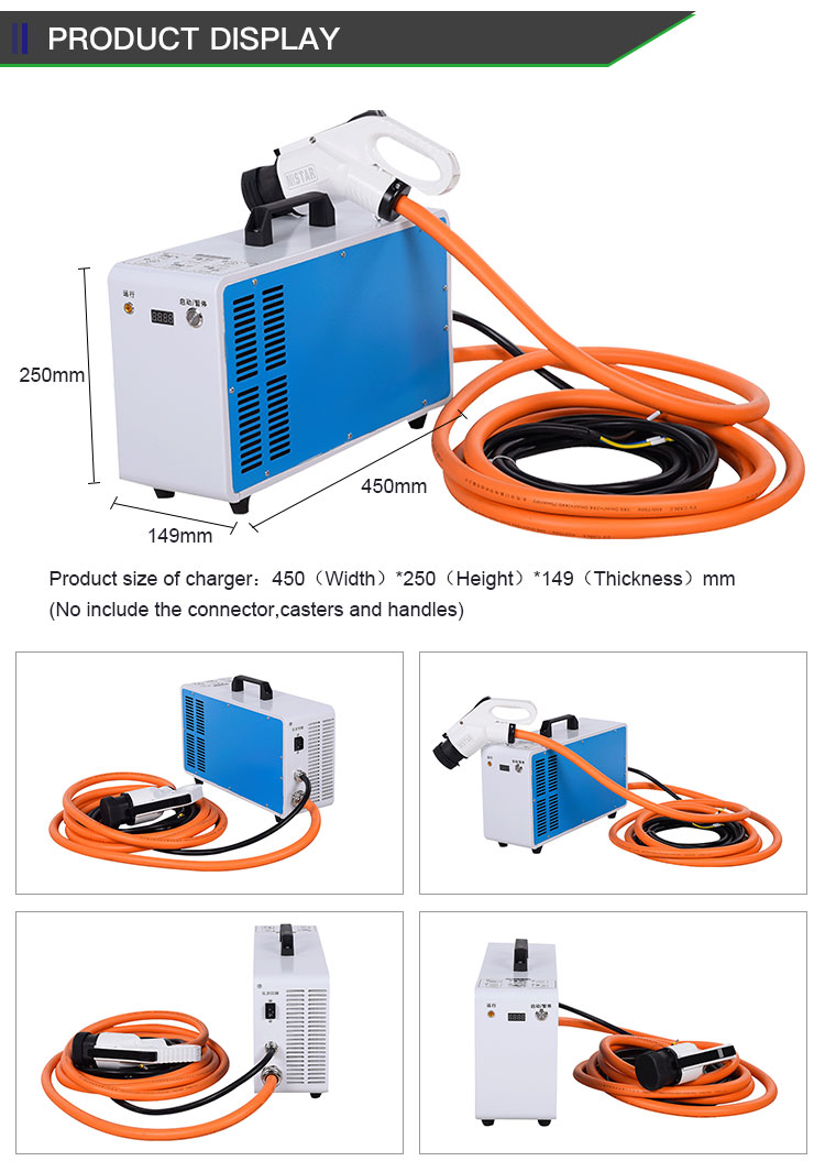 GB/T Connectors 1 220v Fast Charging Pile Dc 7kw Movable Fast Dc Ev Charger Station For Electric Vehicle Eco-Friendly