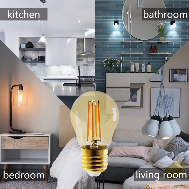 A45 LED Filament Bulb G45 Vintage Amber Light Bulbs For Party Decorative 2200k