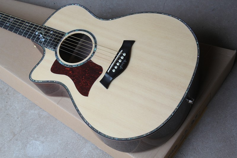 Ebony finggerboard 41-inch cutaway 916 natural wood color left handed acoustic guitar, Spruce,fishman pickup EQ