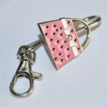 Silver / Antique Silver Sanding soft enamel purse key finder