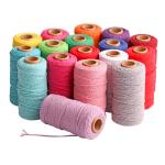 100% Cotton Mutilcolor 2mm Twisted Natural Macrame Rope for Multipurpose