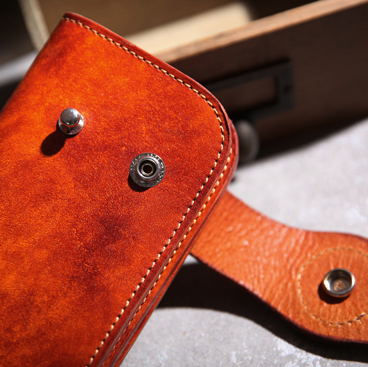 2023 Vintage Handmade Leather Long Wallet Genuine Cowhide Leather Japanese Style For Man