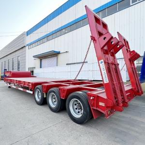 Quality 3 Line 6 Axle 100/120 Ton Construction Machinery Carrier Low Bed Trailer With Ramps for Sale wholesale
