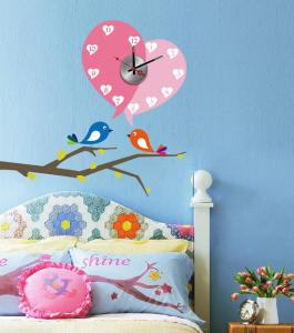 Quality Eco friendly Art Decoration 3M Removable Vinyl Flower Wall Sticker Clock 10A113 wholesale