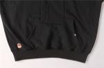 Black Towel Embroidered Mens Hoodie 320gram 65% Polyester 35% Cotton