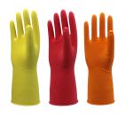 Dipped Flock Lined Latex Rubber Gloves Household Cleaning Gloves Reusable
