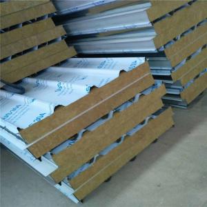 Quality A grade fire rating stainless steel rock wool sandwich panels for wall and roof wholesale