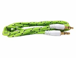 Quality Multi colors Textile braided 3.5mm AUX audio cable wholesale